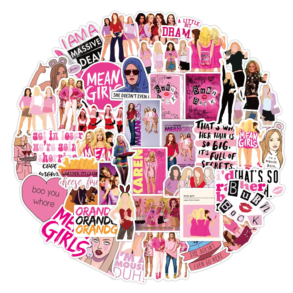 100Pcs Mean Girls Sticker for Adults Teens Girls Scrapbooking Water Bottles