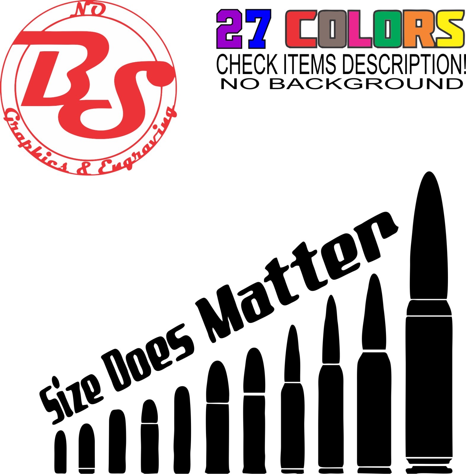 6" Size Matters Vinyl Decal America 2A Gun Sticker Funny XxX Racing Mancave noBS