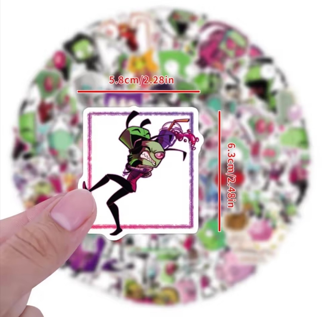 10 PCS Invader Zim (Unofficial) Cartoon Kids TV Show Stickers BRAND NEW Set 2