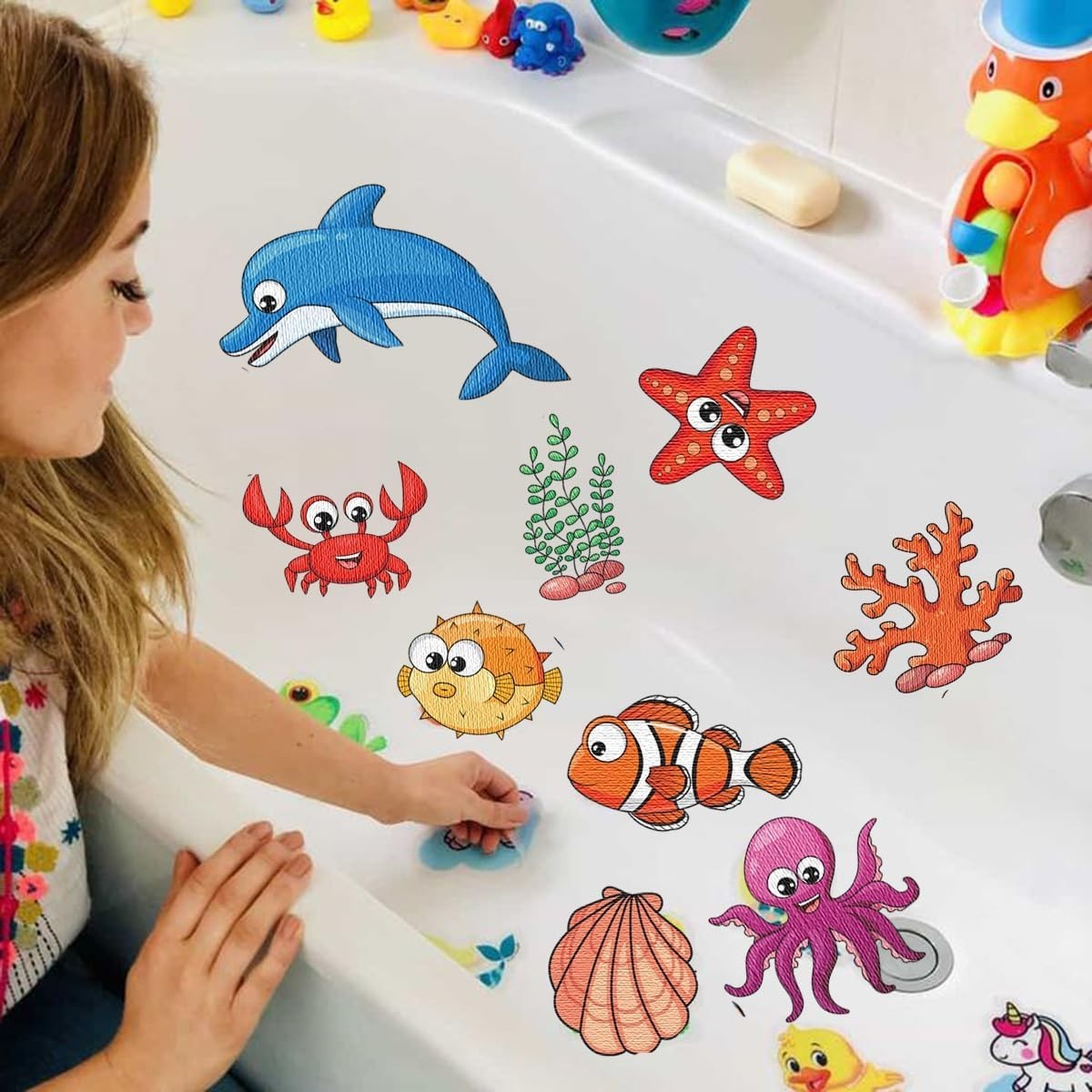 Non Slip Bathtub Stickers, Under The Sea Ocean Wall Decals Bedroom Bathroom Baby