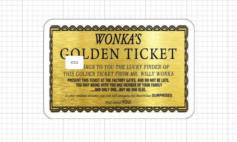 Wonka Bar or Golden Ticket ATM Debit Credit Card Skin Sticker Willy Chocolate