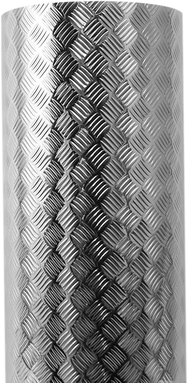 Industrial Utility Diamond Plate Metallic Chrome Finish Vinyl Wrap Sheet Roll Ad