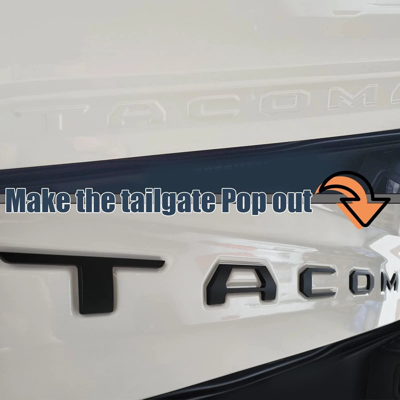 Tacoma 2016-2023 3D Tailgate Insert Letters – Matte Black Emblems