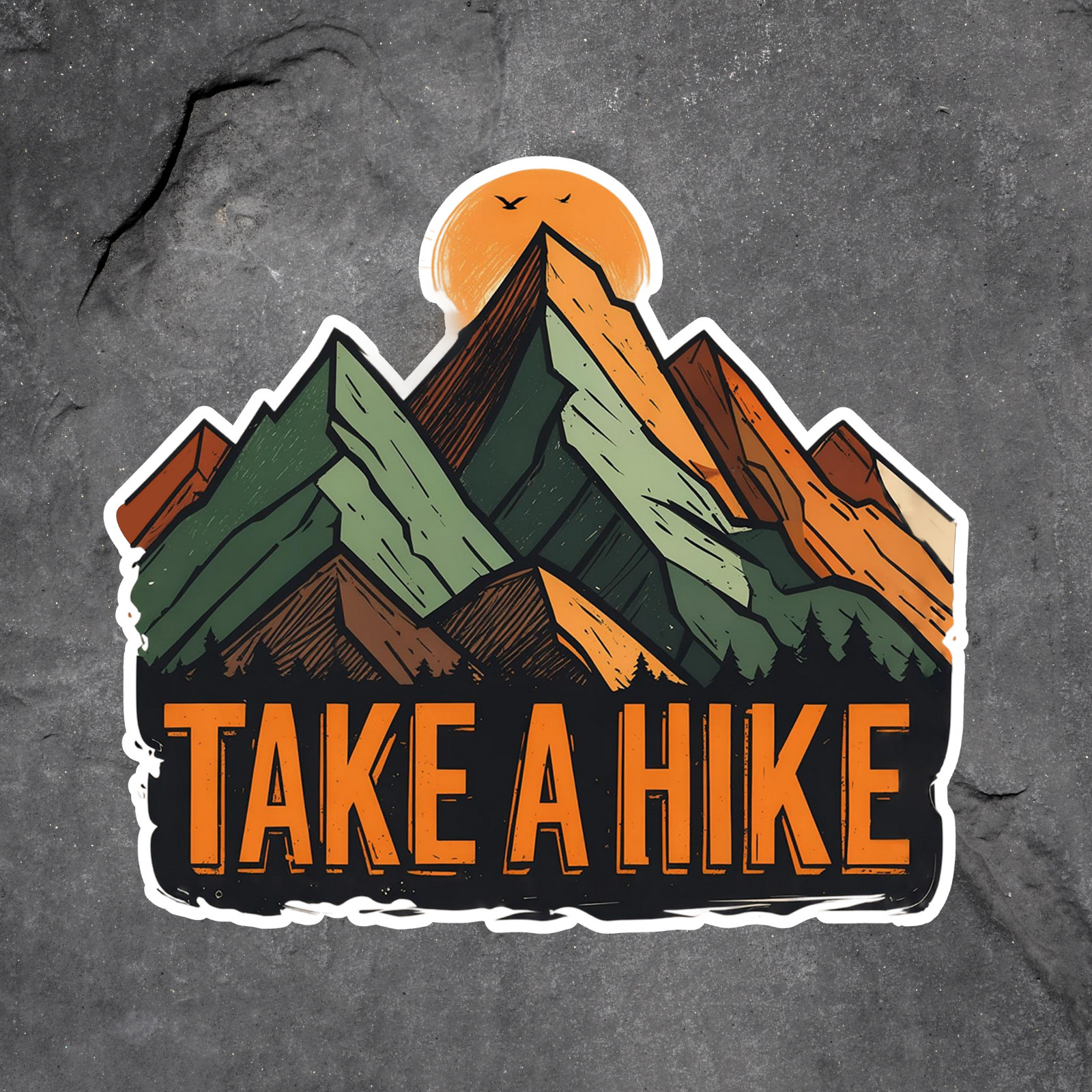 Hiking sticker vinyl decal take a hike mountain nature outdoors adventure