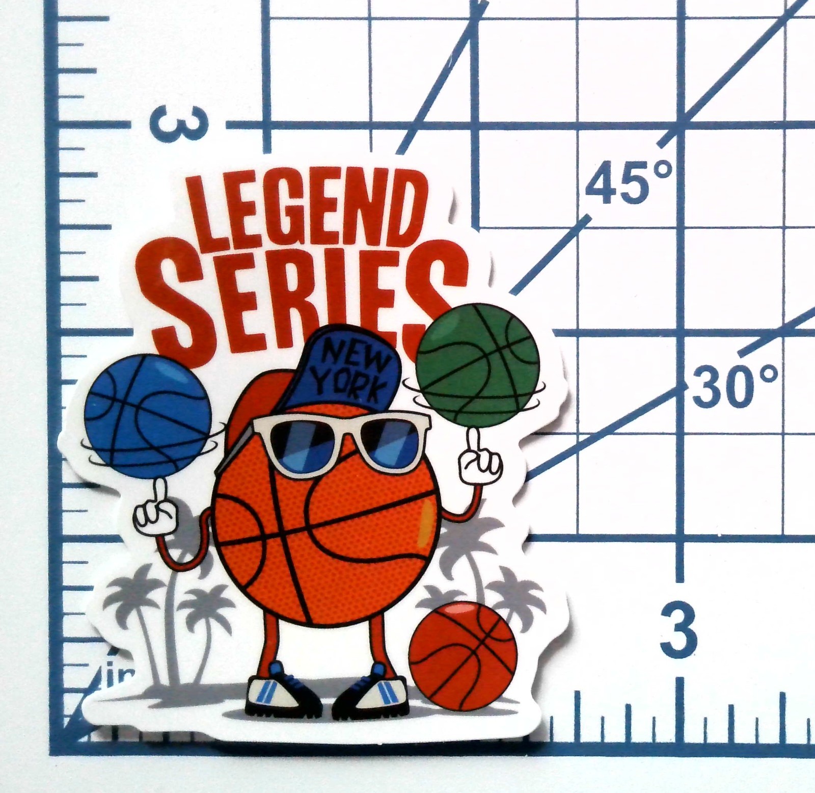 Legend Series Basketball Vinyl Sticker New York Sports Mascot Cartoon Art Decal