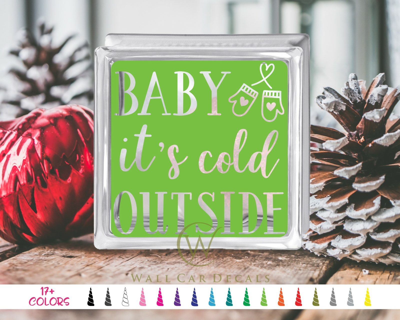 Baby Its Cold Outside Glass Block Decal DIY Christmas Crafts Sticker Holiday Joy