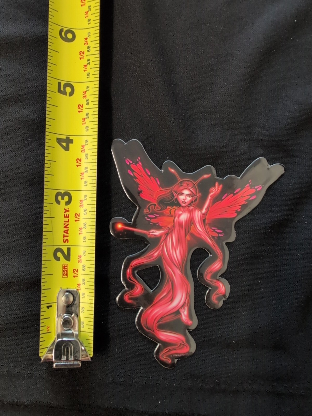 Red Fairy Bumper Sticker Vinyl Decal 4.5”x 3.5”