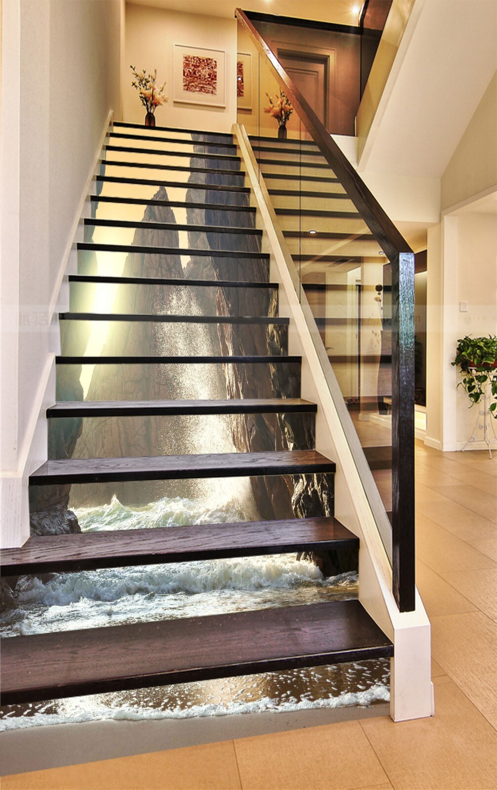 3D Mountain River AZ1384 Stair Risers Decoration Mural Vinyl Wallpaper Kay