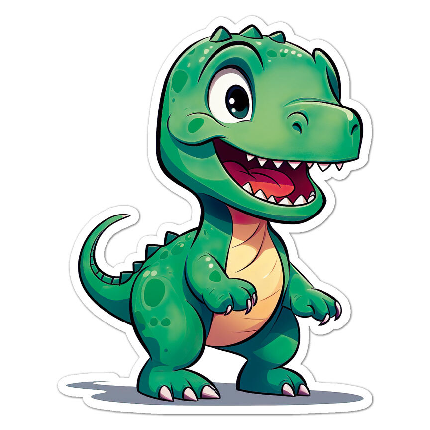 Baby Dinosaur T-Rex, Vinyl Decal Sticker, Indoor Outdoor, 3 Sizes, #9912