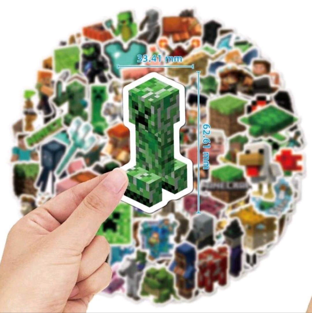20 PCS Mine Craft (Unofficial) Block Pixel Video Game Stickers 2 BRAND NEW