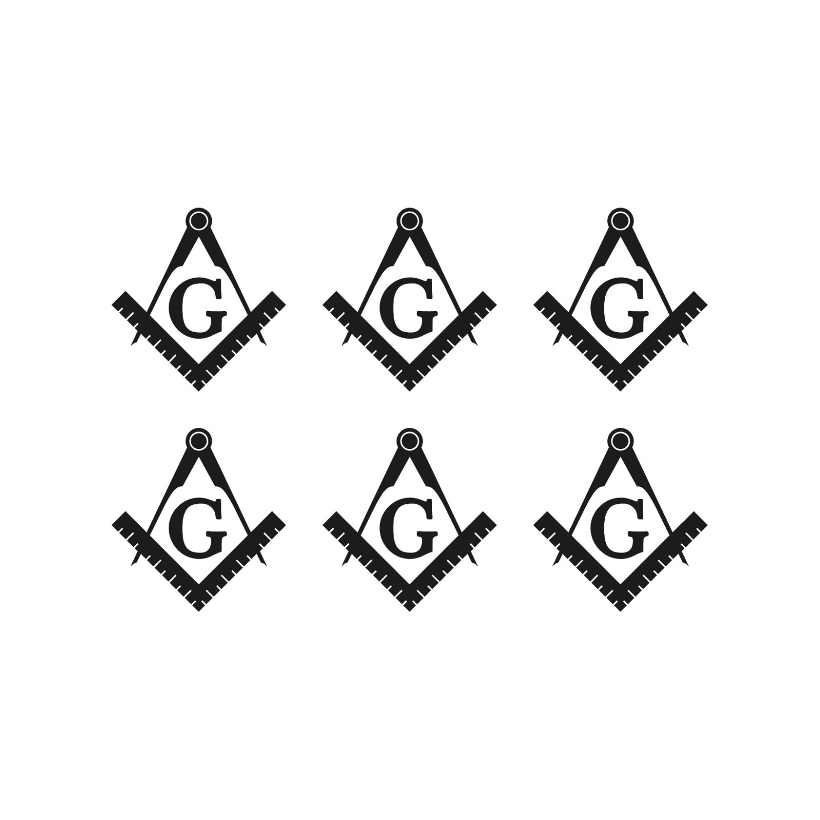 Set of 6 FREEMASON Masonic vinyl decal small Templar Free Mason symbol Sticker