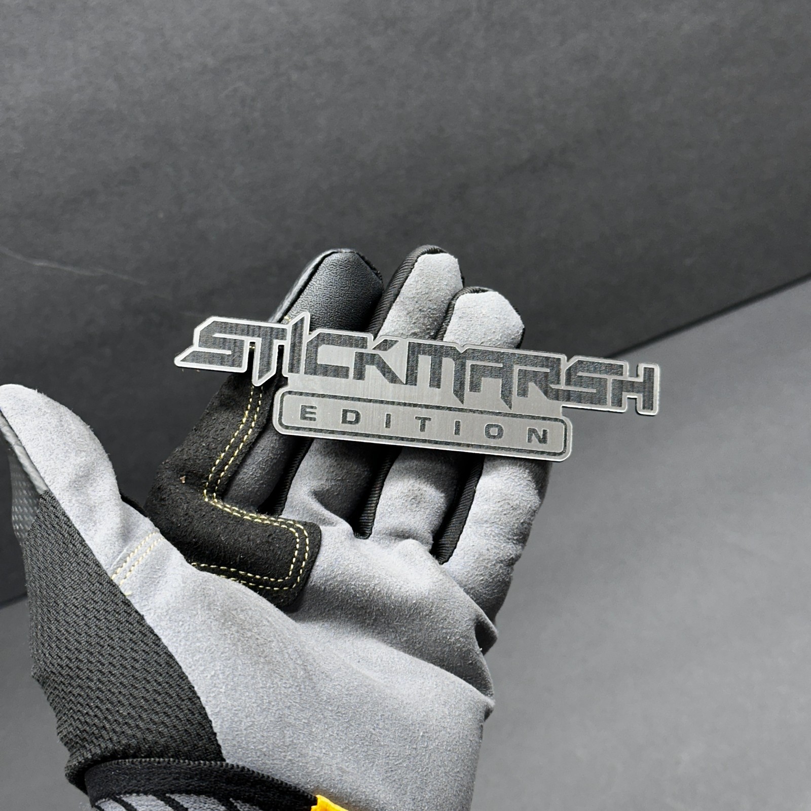 Car badge CUSTOM TEXT Emblem, Car emblem racing BRUSHED SILVER Text Name Logo