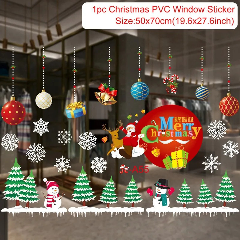 Christmas Window Stickers Christmas Wall Sticker Kids Room Wall Decals Merry Chr