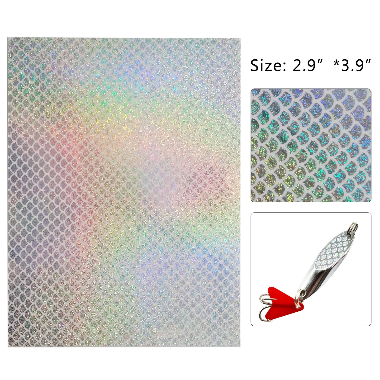 Holographic Fishing Lure Sticker, 15pcs Fish Scales Tape Luminous Sticker Fis…
