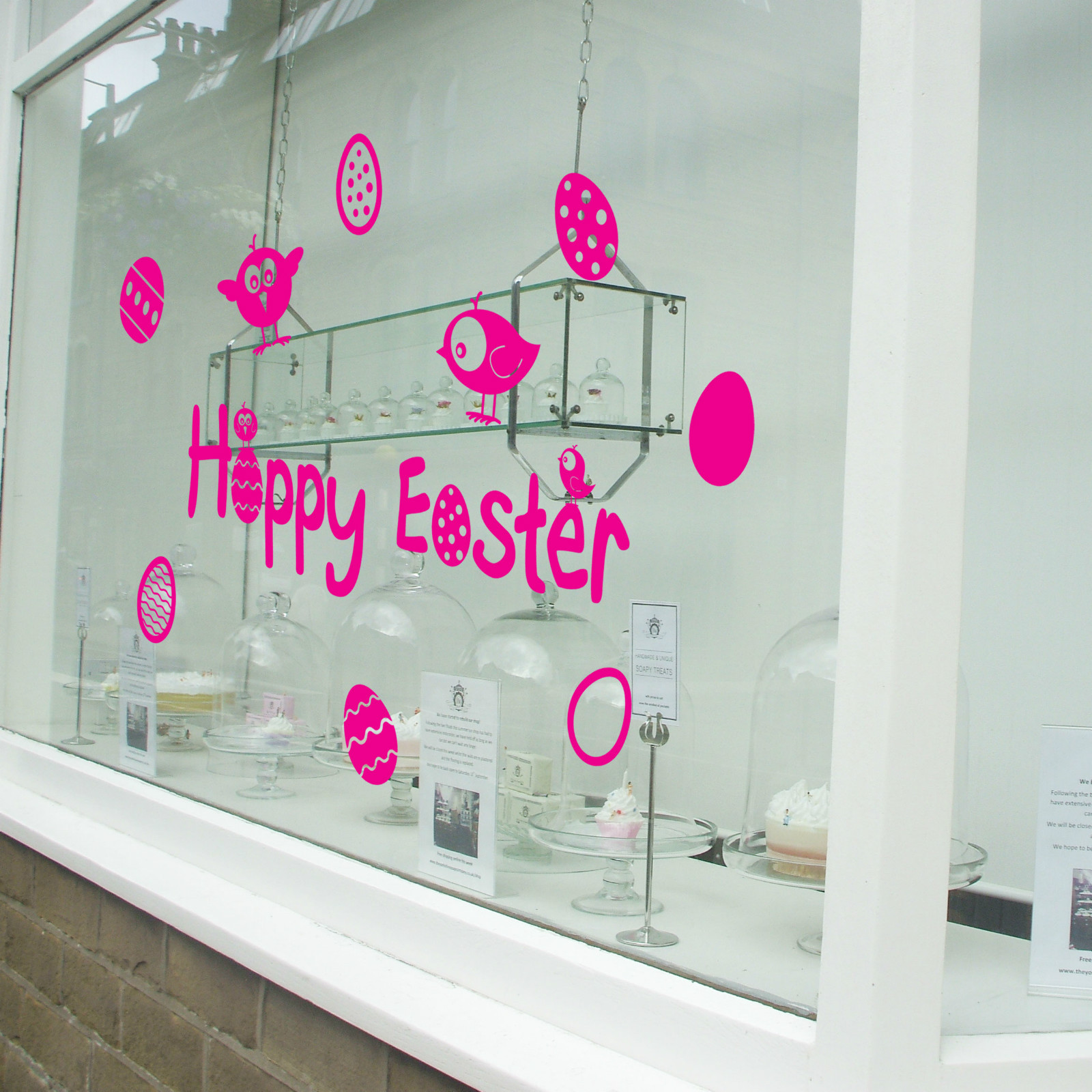 Happy Easter Chicks Birds Eggs Display Vinyl Window & Wall Decals Stickers A147