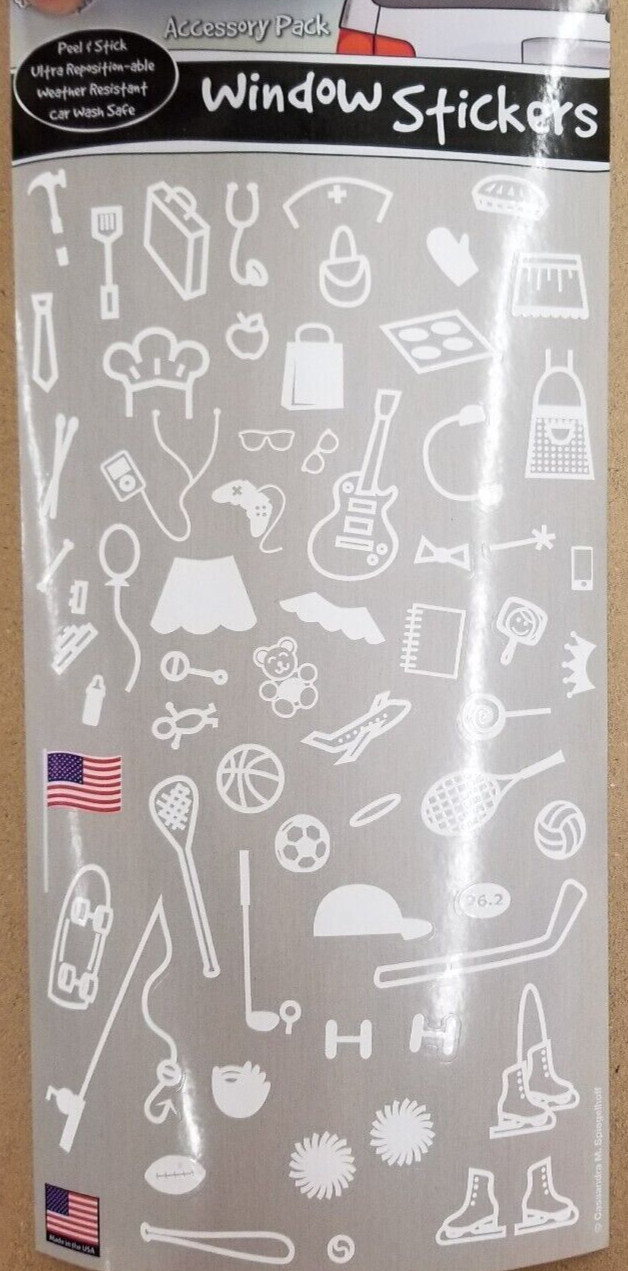 NEW The peel people AUTO WINDOW STICKER family sports accessory pack set