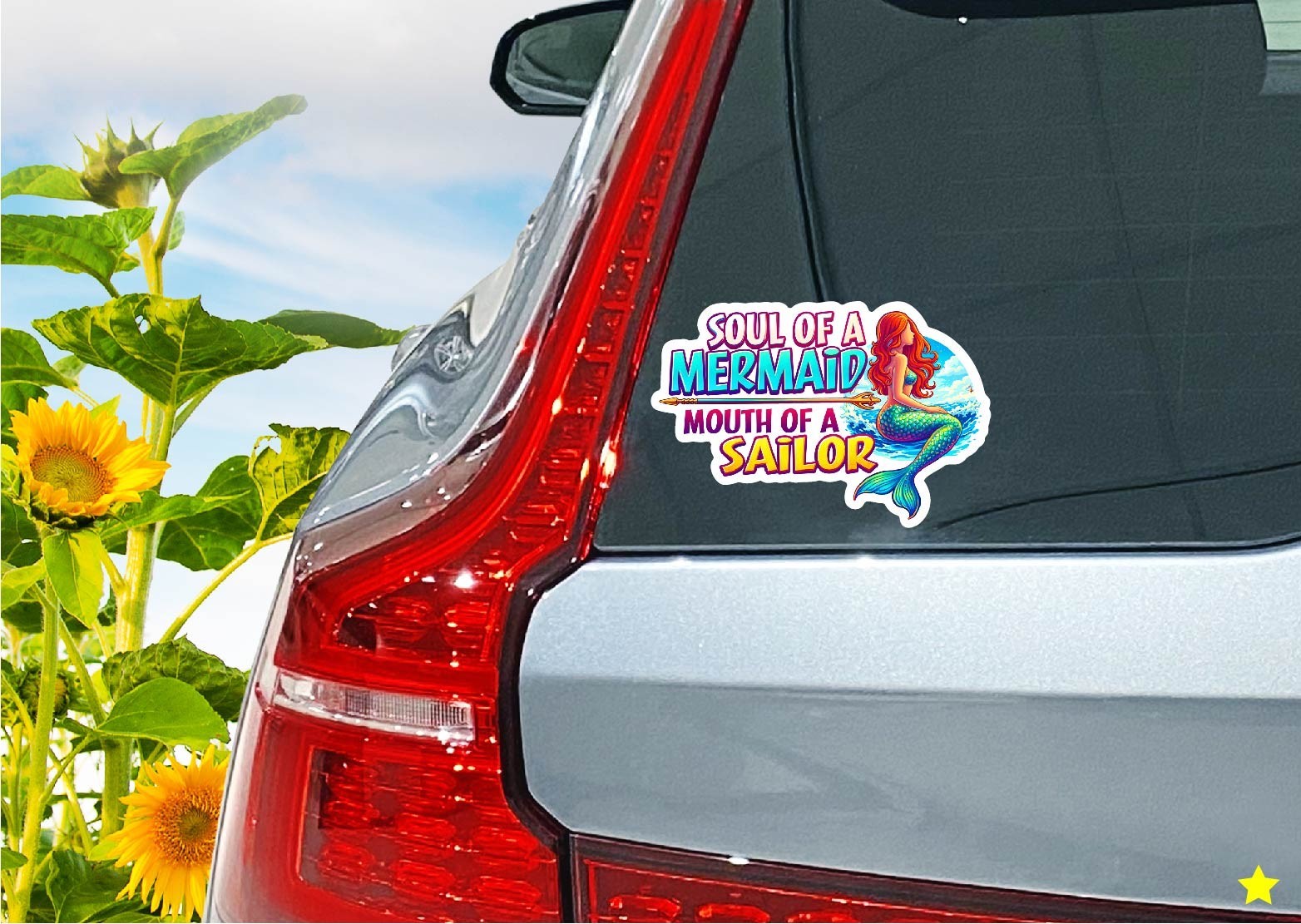 Soul of a Mermaid Mouth of a Sailor Decal Sticker Car Girl Power Beach Ocean Se