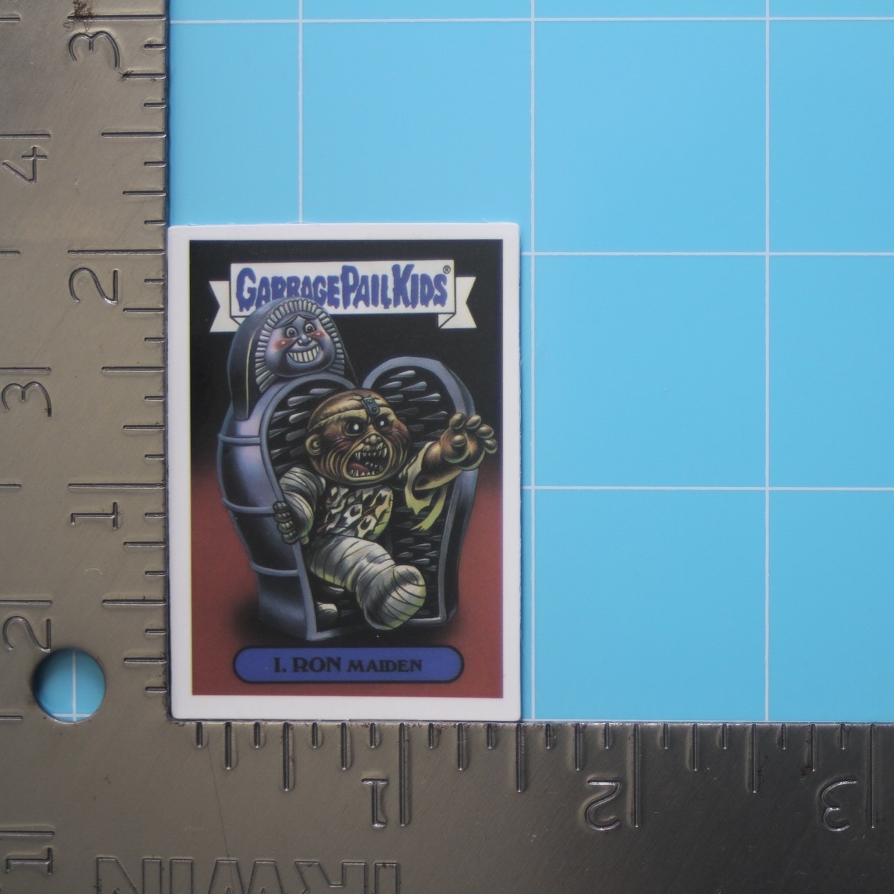 Garbage Pail Kids Sticker (I. RON MAIDEN) GPK Horror Funny, Gloss PVC Decal