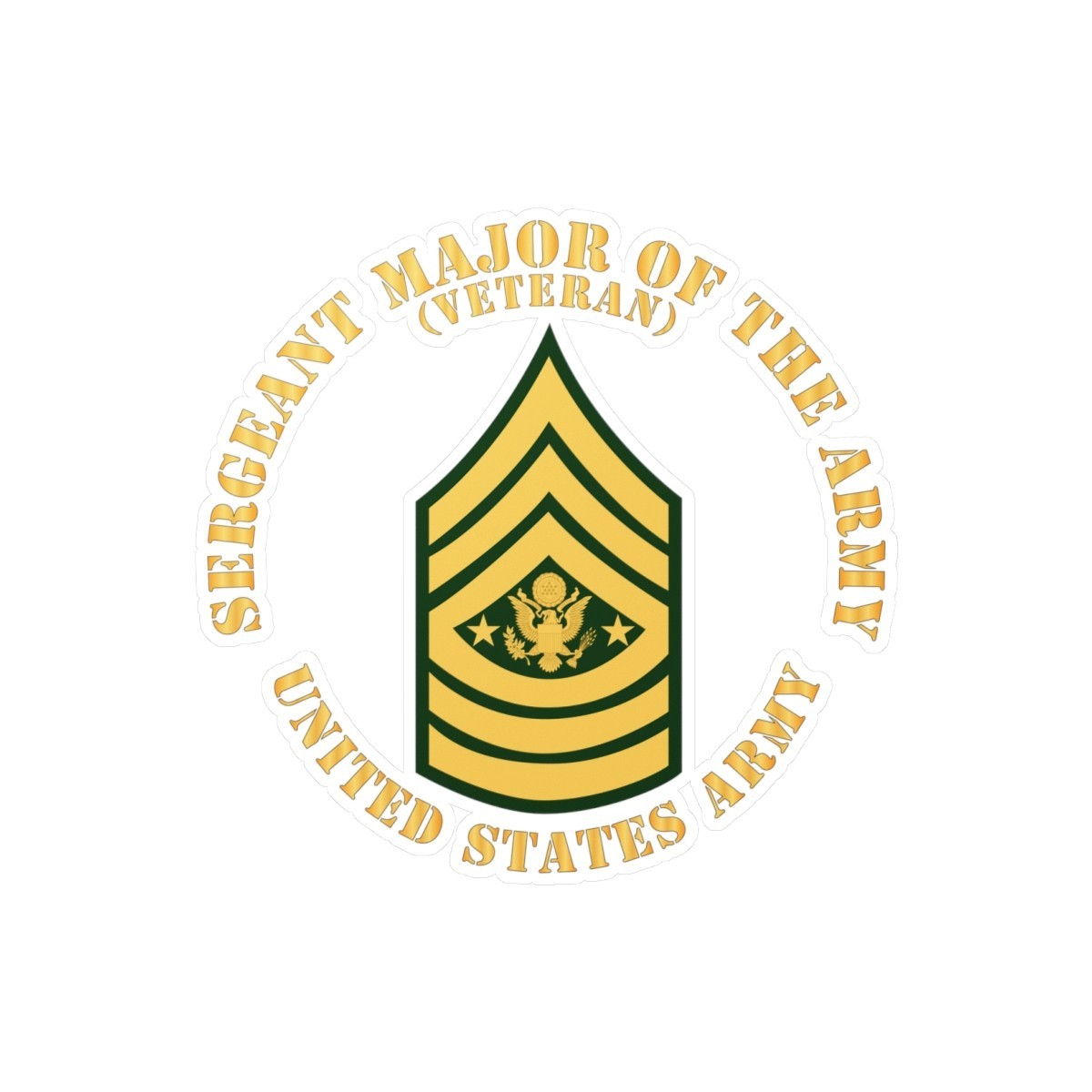 Kiss-Cut Vinyl Decals – Army – Sergeant Major of the Army – SMA – Veteran – Flat