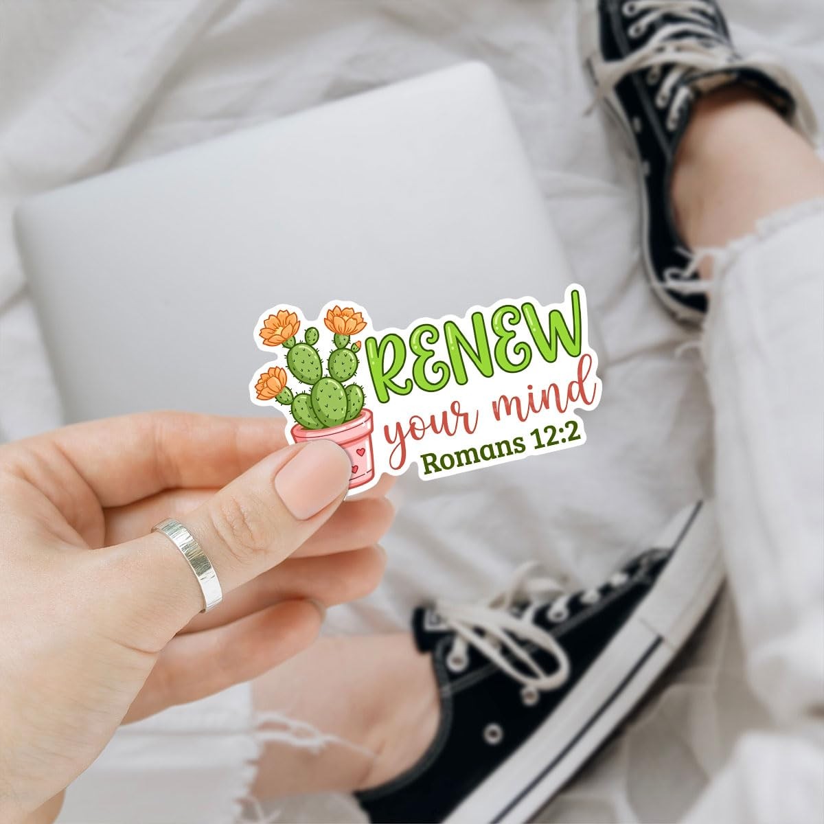 3 Pcs Renew Your Mind Sticker, Christian Bible Verse Romans 12:2 Stickers, Faith