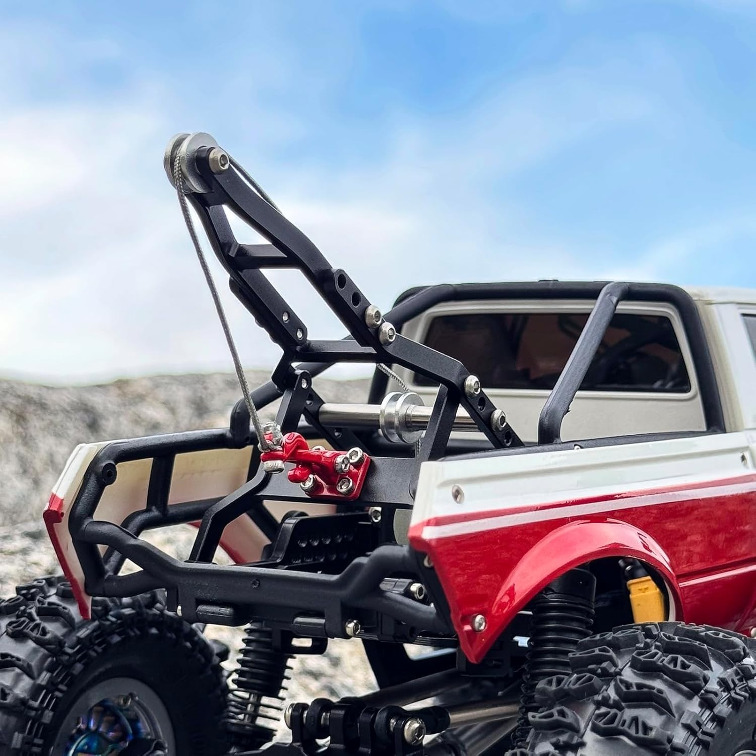 INJS2065-360 Waterproof 7KG Winch Servo & Tow Truck Crane Kit for 1/18 Black