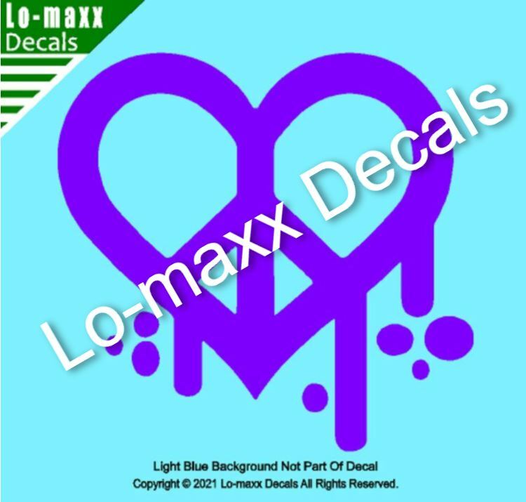 Dripping Graffiti Peace Heart Superior Quality Unique Die Cut Vinyl Decal Art