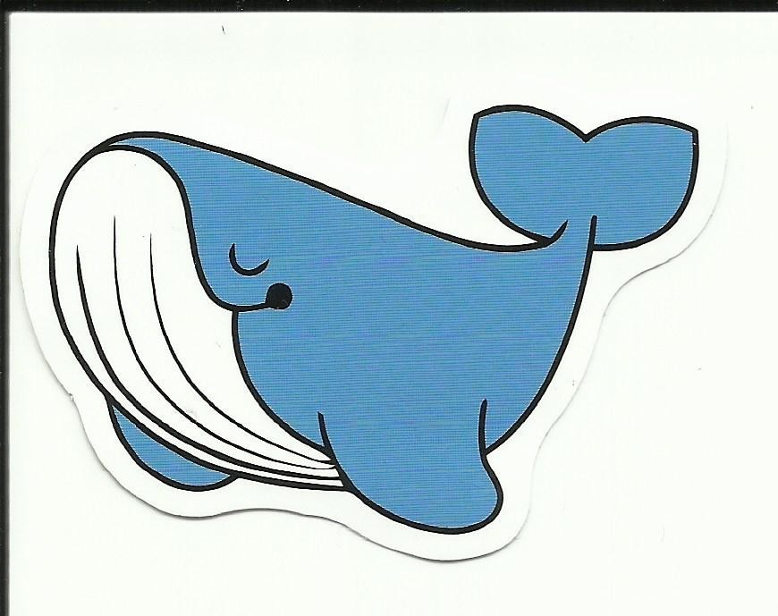 Cartoon Whale sticker 2.6" x 1.8"