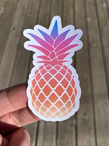 Colorful Pineapple Sticker Laptop Sticker, Water Bottle Sticker, Phone Sticker