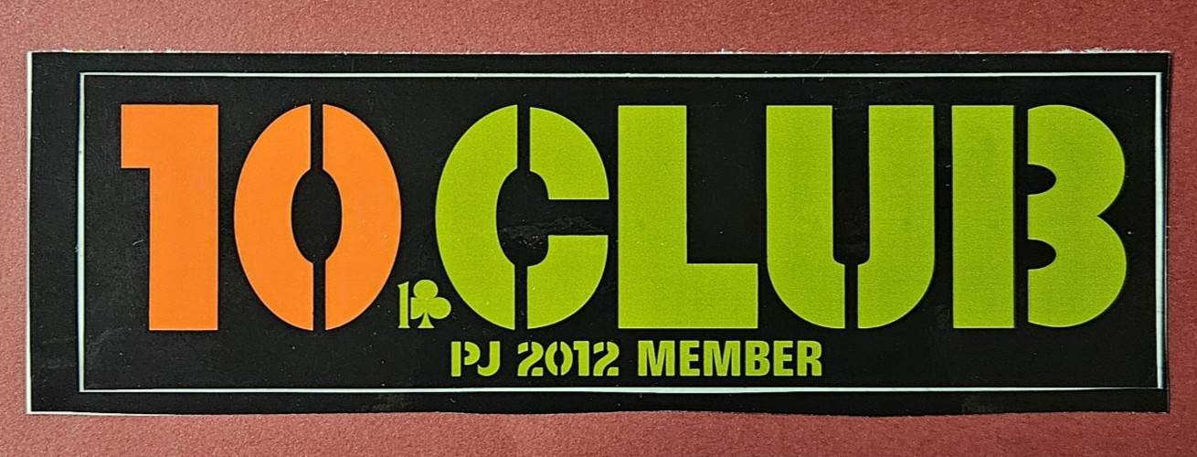 Pearl Jam 2012 Tenclub Member Sticker Black