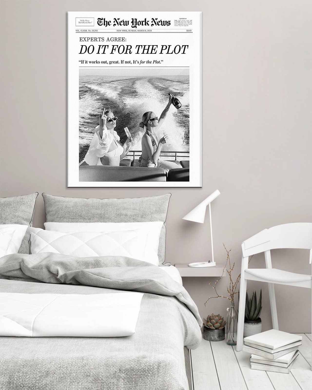 Aesthetic Trendy Newspaper Wall Art 16×20 Vintage Do It For The Plot Magazine…
