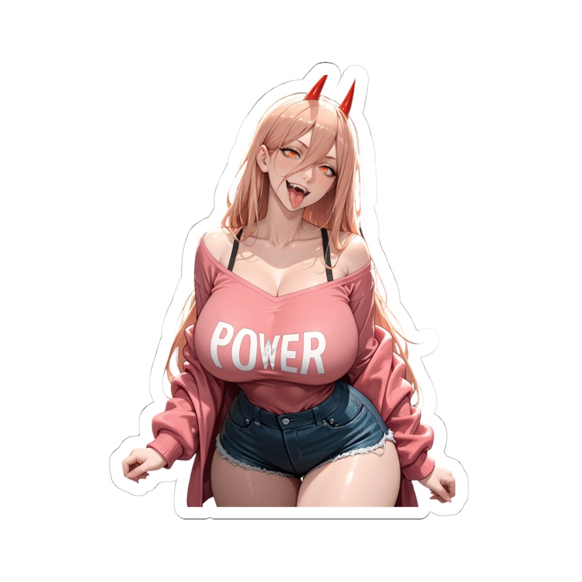 Cute Anime Waifu Sticker (BuyMoreFromMyShopSaveMore) Power Fan Art