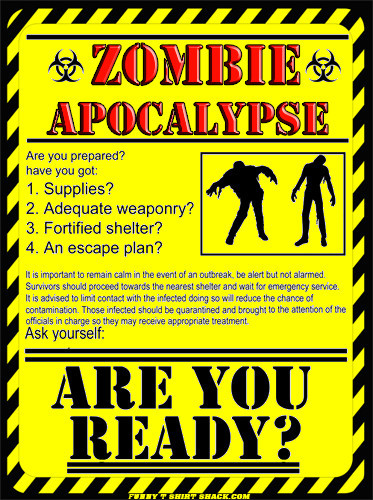 Zombie Apocalypse Vinyl Stickers 8×10 inch Large Door Decals SET OF TWO 390