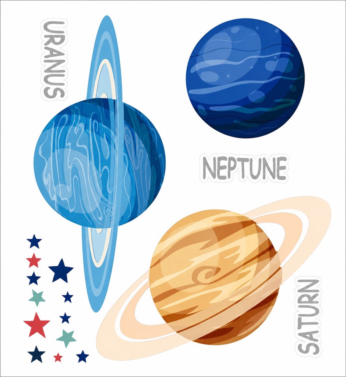 98pc Space Wall Stickers, Planet/Solar System, x4 3D Mouse, ABC/123 Infiniprint