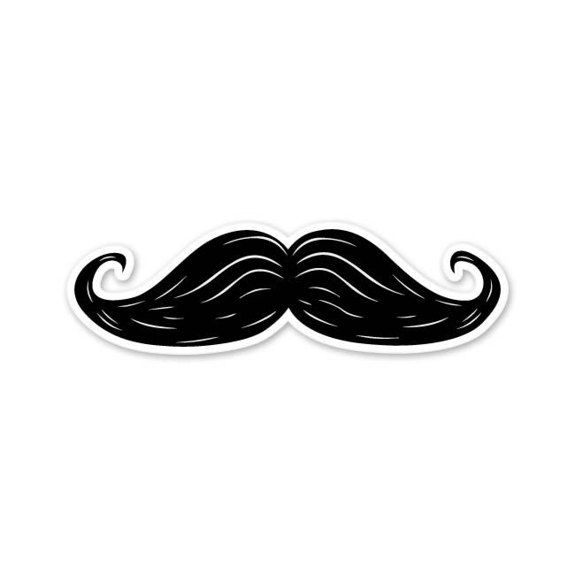 Moustache car sticker window decal 6" x 3"