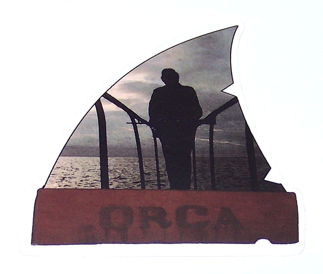 JAWS Cut Sticker Decal Movie Horror Film Fin The Orca Quint Shark Fishing