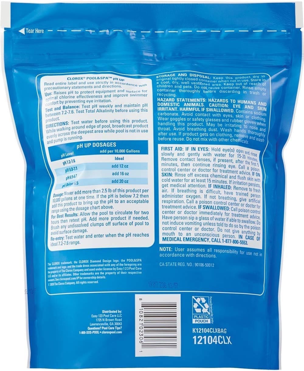 Swimming Pool Ph Up, Raises Ph, Protects against Eye and Skin Irritation, 4LB (P