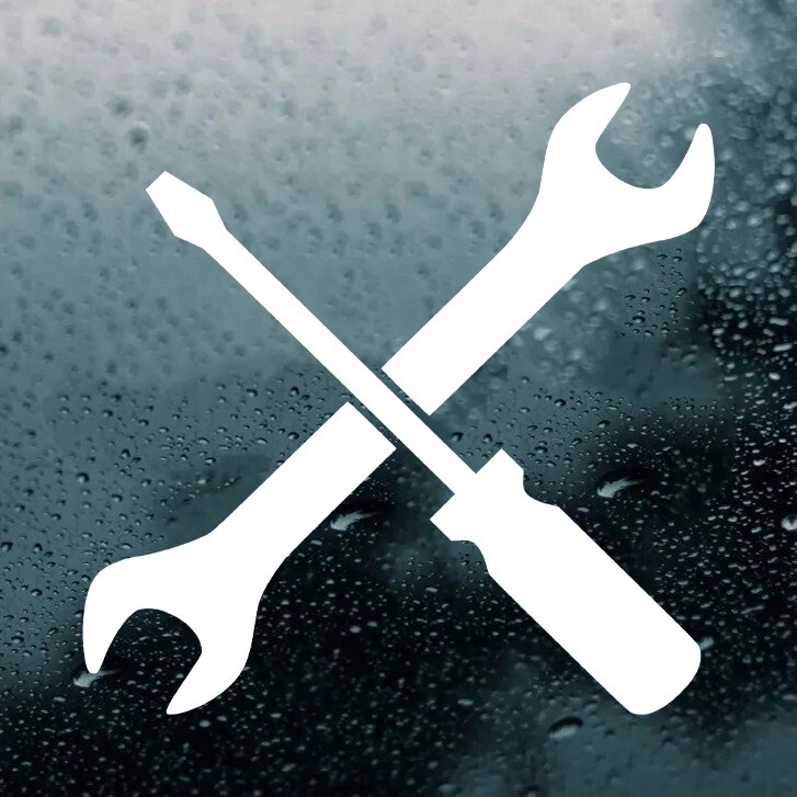Crossed Wrench Screwdriver Vinyl Decal | Handyman Mechanic Tools Die Cut Sticker