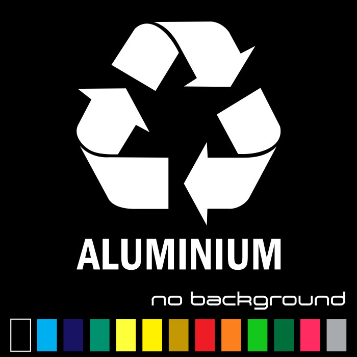 Recycle Aluminium Sticker Vinyl Decal – Trash Bin Can Reuse Symbol Home Window