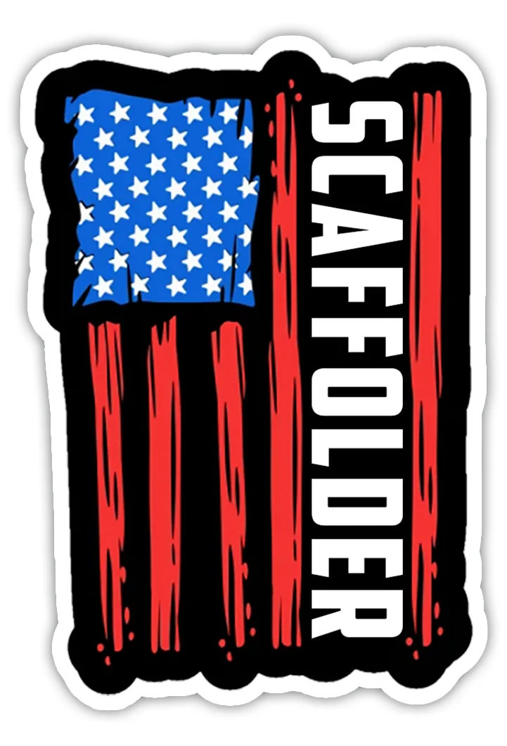 scaffolder red white and blue americavinyl sticker waterproof Decal UV Laminated