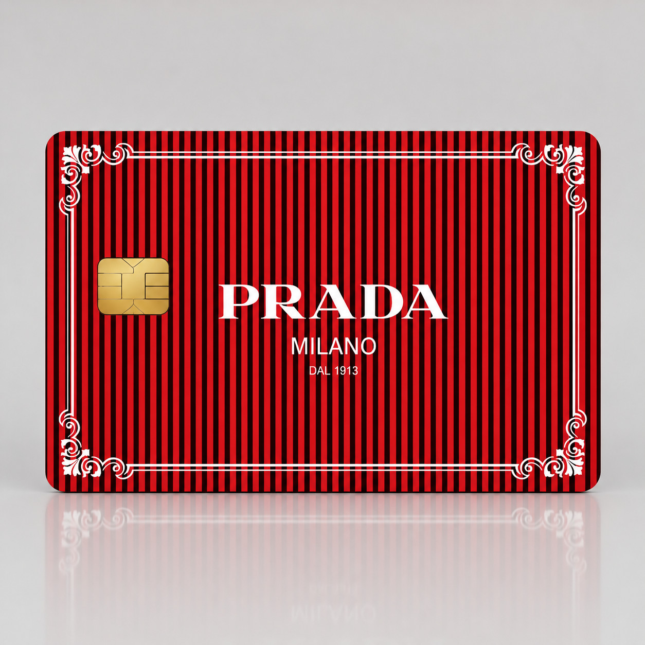 Red Black Luxury Pinstripe Luxury Designer Brand Debit Card Credit Card Skin