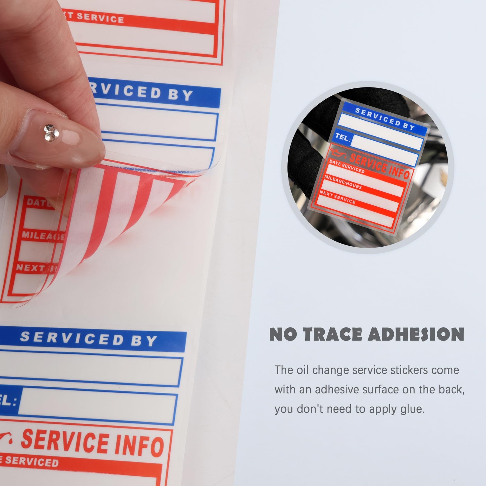 Oil Change Stickers for Windshield Next Service Due 2×2 inch 300PCS Durable