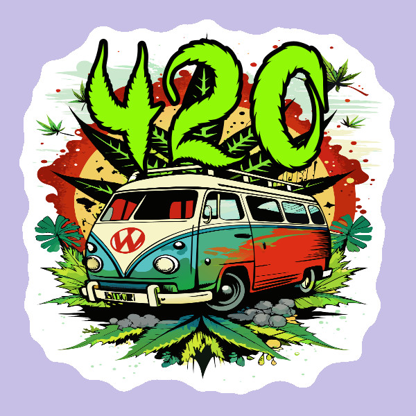 420 Stoner Bus Vinyl Sticker Weatherproof UV Safe Weed Cannabis Marijuana 420