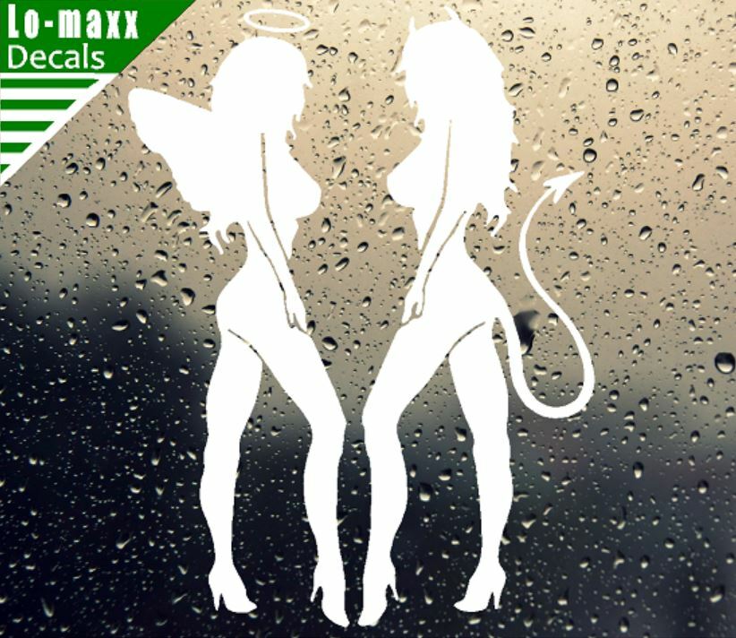 Hot Sexy Angel & Devil Girl Car Truck Boat Superior Quality Die Cut Vinyl Decal