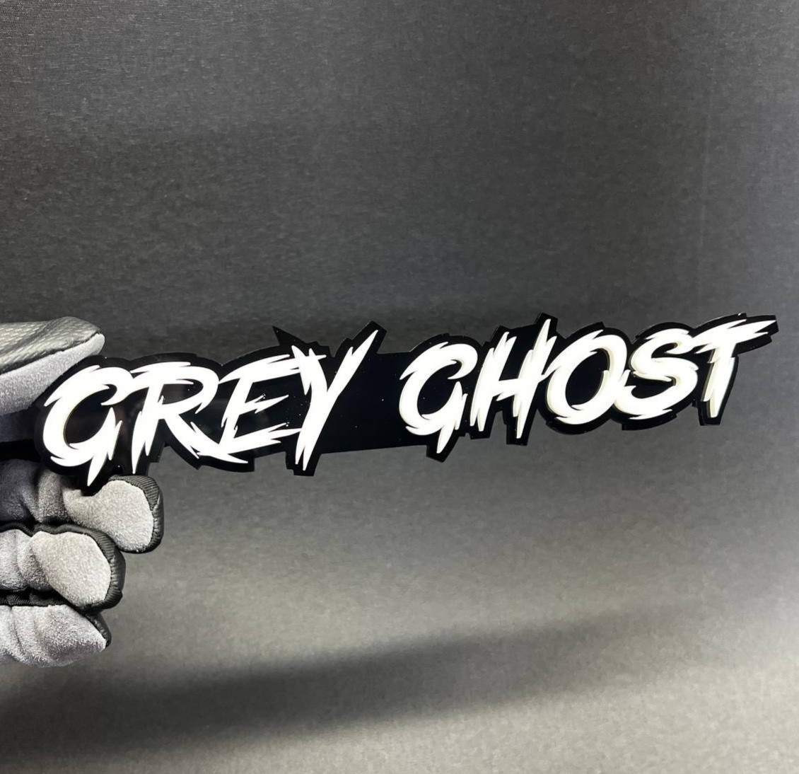 1PC GREY GHOST 3D Text Car Badge Emblem Fender tailgate Aggressive Custom Decal