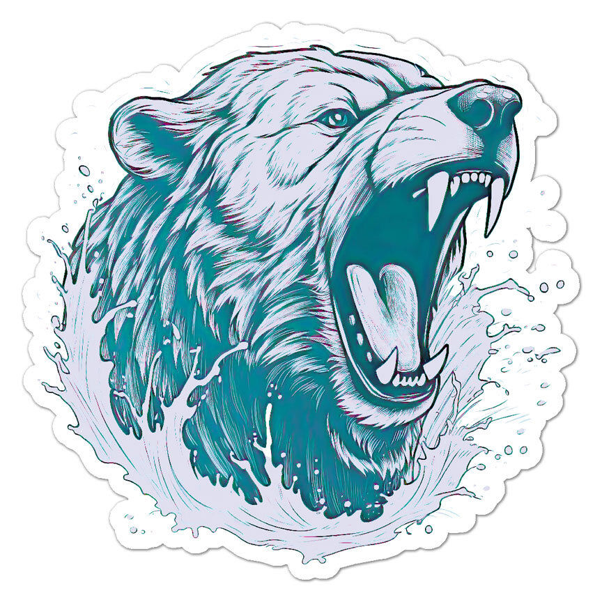 Grizzly Bear, Vinyl Decal Sticker, Indoor Outdoor, 3 Sizes, #9519