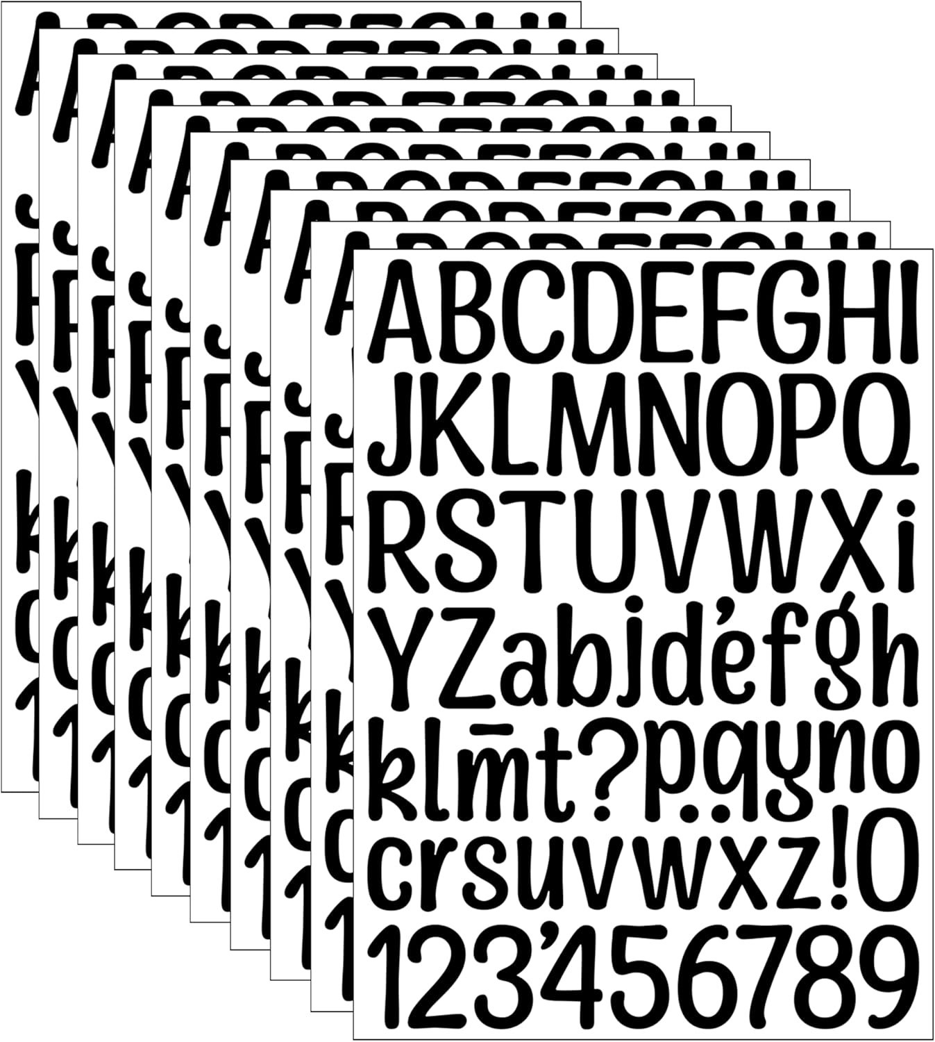 690Pcs 1.5 Inch Black Vinyl Letter Stickers, Waterproof Alphabet Stickers for…