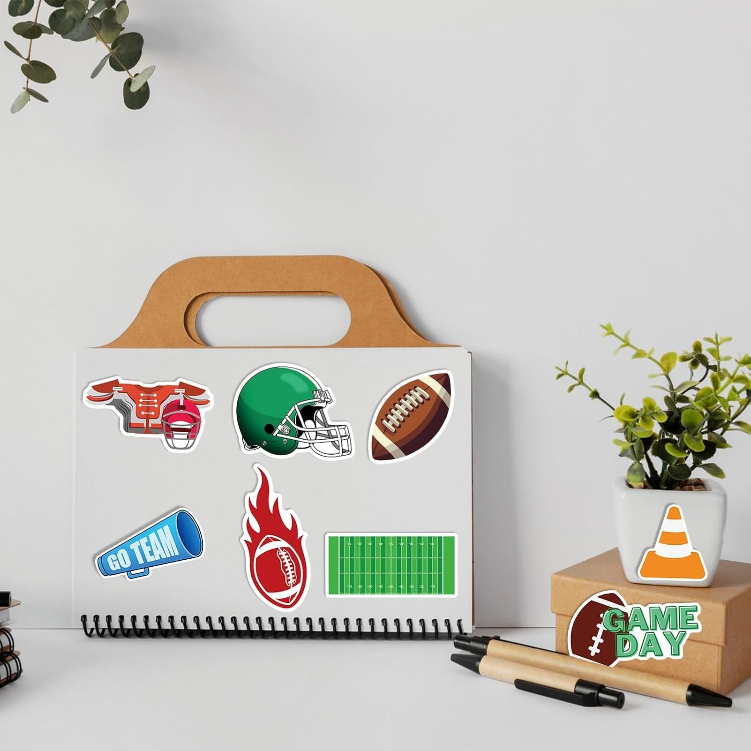 105 PCS Football Stickers Water Bottle Bulk Vinyl American Stickers for Lapto…
