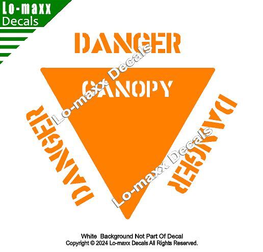 Danger Canopy Military Combat Aircraft Markings Stencil Font Die Cut Vinyl Decal