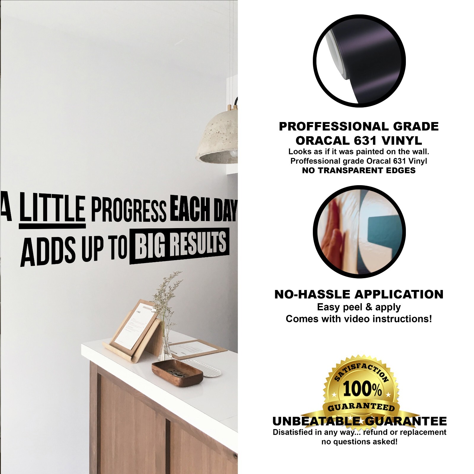 A Little Progress Each Day Motivational Quotes Wall Decals Vinyl Sticker Decor