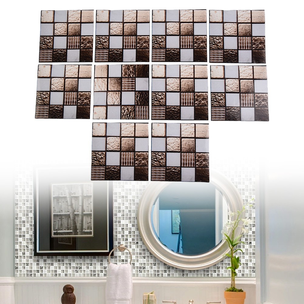 Flexible And Humidity Wall Stickers Oilproof For Kitchen Mosaic Wall Tiles 10pcs